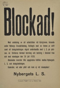 Affisch med texten "Blokad!"