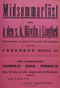Affisch om Midsommarfest 1920